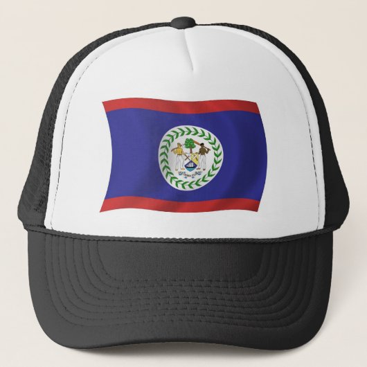Belize Vlag Hoed Trucker Pet (Voorkant)