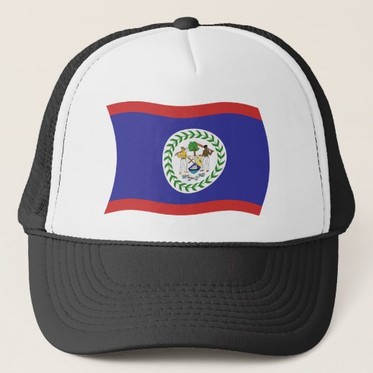 Belize Vlag Hoed Trucker Pet (Voorkant)