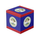 Belize vlag kubus (Voorkant hoekig)