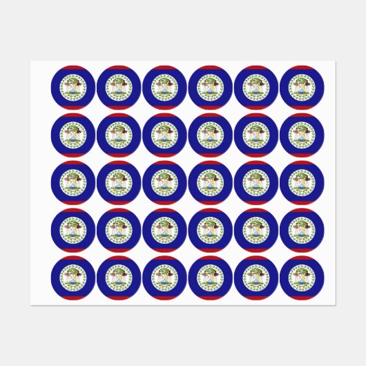 Belize vlag labels (Vel)