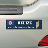 Belize Vlag + Landkaart Bumpersticker (Op auto)