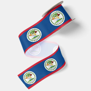 Belize Vlag lint, Belize patriotten /sport Satijnen Lint