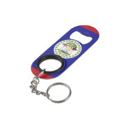Belize vlag mini flessenopener (Achterkant Gekanteld)
