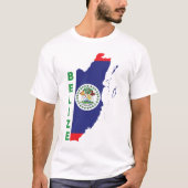 Belize Vlag op de landkaart T-shirt (Voorkant)