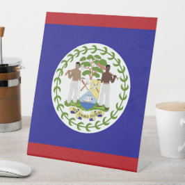 Belize vlag reclamebord met voetstuk