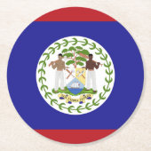 Belize vlag ronde kartonnen onderzetter (Voorkant)