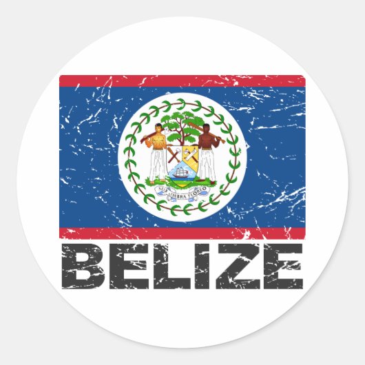 Belize  vlag ronde sticker (Voorkant)