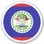 Belize Vlag Ronde Sticker (Voorkant)