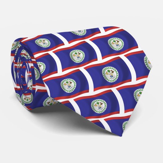 Belize Vlag Stropdas (Opgerold)