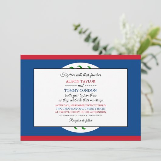 Belize vlag, vlag van Belize bruiloft Kaart (Staand voorkant)