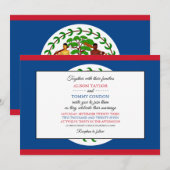 Belize vlag, vlag van Belize bruiloft Kaart (Voorkant / Achterkant)