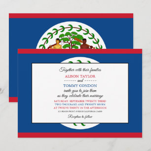 Belize vlag, vlag van Belize bruiloft Kaart