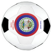 Belize Vlag Wapen Voetbal (Gedraaid)
