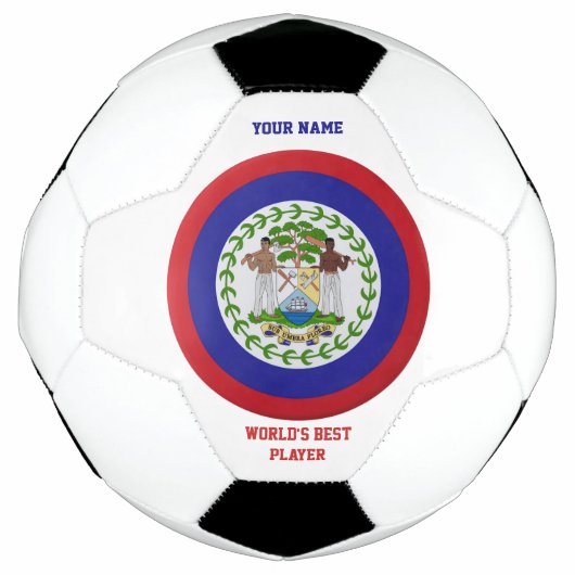 Belize Vlag Wapen Voetbal (Voorkant)