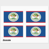 Belize Vlaggenrechthoek Sticker (Vel)
