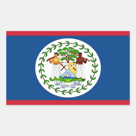 Belize Vlaggenrechthoek Sticker (Voorkant)