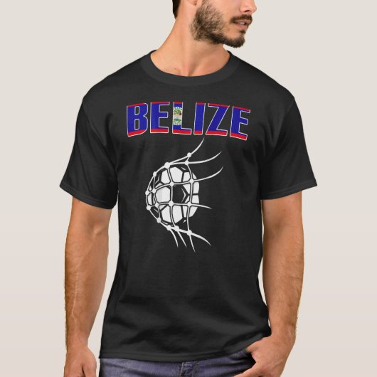 Belize Voetbal in Netto Steun Belizean Footba T-shirt (Voorkant)