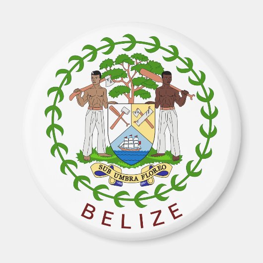 Belize wapenmunt magneet (Voorkant)
