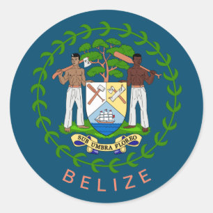 Belize wapenmunt ronde sticker