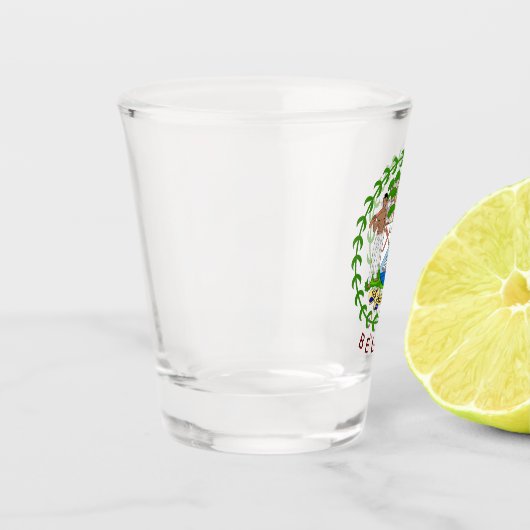 Belize wapenmunt shot glas (Links)