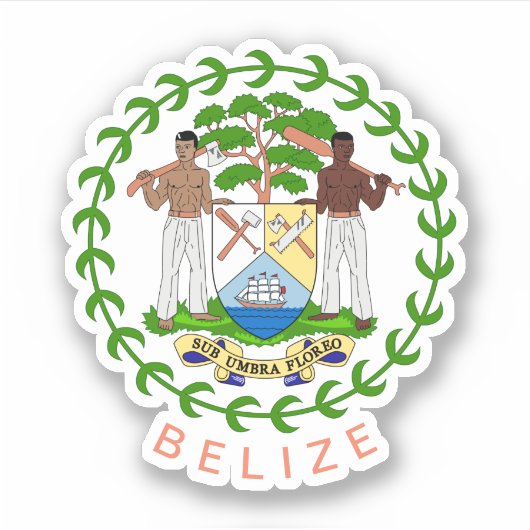 Belize wapenmunt sticker (Voorkant)