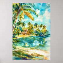 Belize waterverfposter Waterverf 2