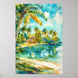 Belize waterverfposter Waterverf 2 Poster