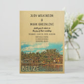 Belize Wedding Invitation  Middeleeuwen Kaart (Staand voorkant)