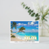 Belize Wedding Island Bewaar de datum Briefkaart (Staand voorkant)