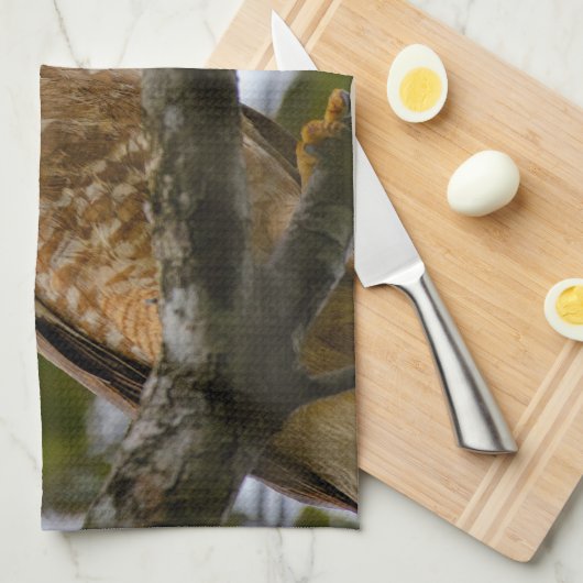 Belize Wildlife: Roadside Hawk Fotografie Theedoek (Quarter Fold)