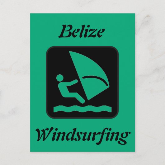 Belize Windsurfing (Long Caye Glover's Reef Atol) Briefkaart (Voorkant)