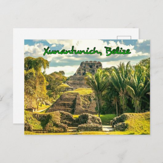 Belize Xunantunich gestileerd Briefkaart (Voorkant / Achterkant)