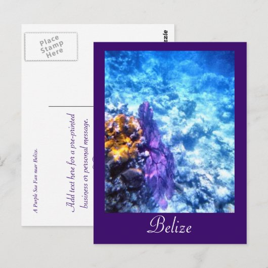Belize Zee Aangepast Briefkaart voor ventilator (Voorkant / Achterkant)