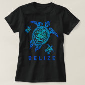 Belize Zee Blue Tribal Turtle T-shirt (Design voorkant)