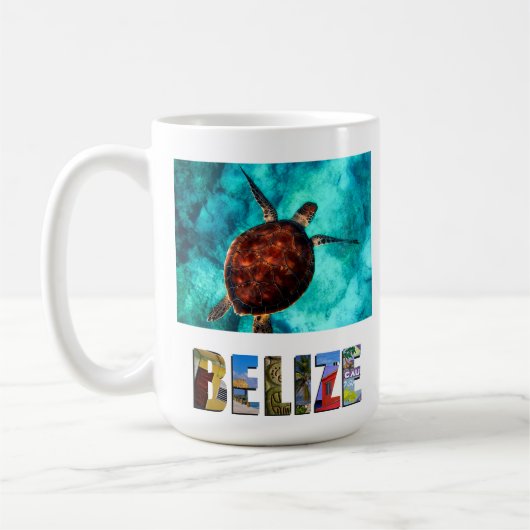 Belize Zee Turtle Blue Ocean Beach Travel Photo Koffiemok (Links)