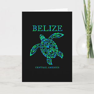 Belize Zeeschildpad Retro Jongens Meisjes Vrouwen Kaart