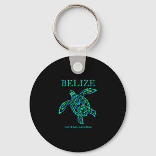 Belize Zeeschildpad Retro Jongens Meisjes Vrouwen Sleutelhanger
