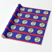 Belizeaanse vlag cadeaupapier (Uitgerold)