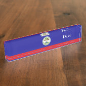 Belizeaanse vlag naambordje (Zijkant)