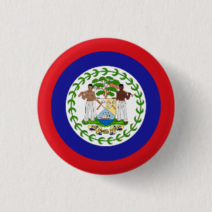 Belizeaanse vlag ronde button 3,2 cm