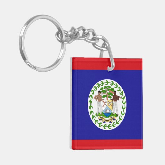 Belizeaanse vlag sleutelhanger (Voorkant Links)