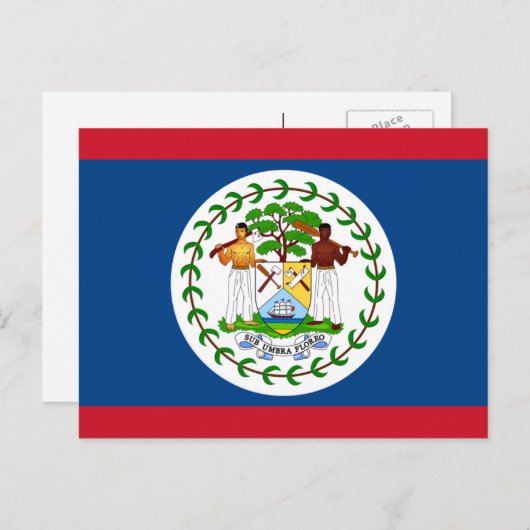 Belizeaanse vlag, vlag Belize Briefkaart (Voorkant / Achterkant)