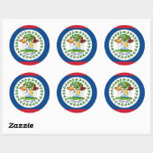 Belizeaanse vlag, vlag Belize Ronde Sticker (Vel)