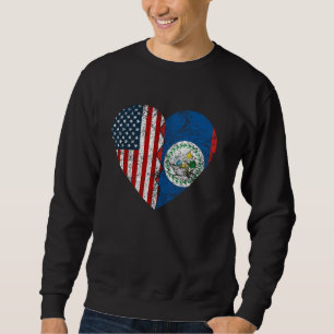 Belizean American Flags Heart Verenigde Staten Bel Trui
