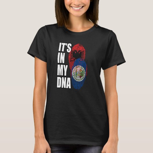 Belizean en Albanees erfgoed van de gemengde DNA-v T-shirt (Voorkant)
