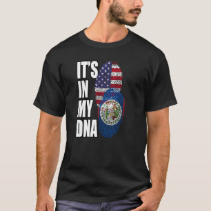 Belizean en Amerikaans erfgoed van de Mix DNA-vlag T-shirt
