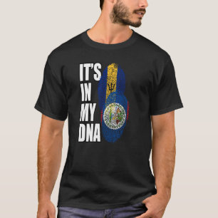 Belizean en Barbadian Mix DNA Flag Heritage T-shirt