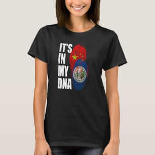 Belizean en Chinees erfgoed voor de gemengde DNA-v T-shirt