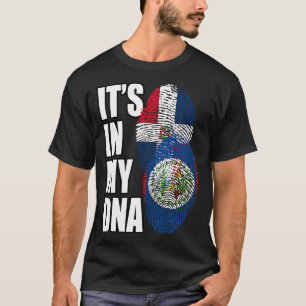 Belizean en Dominicaanse Mix DNA Flag Heritage Gif T-shirt