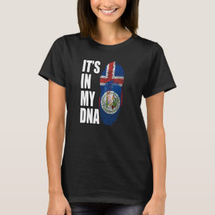 Belizean en IJslands Mix DNA-vlagwerelderfgoed T-shirt